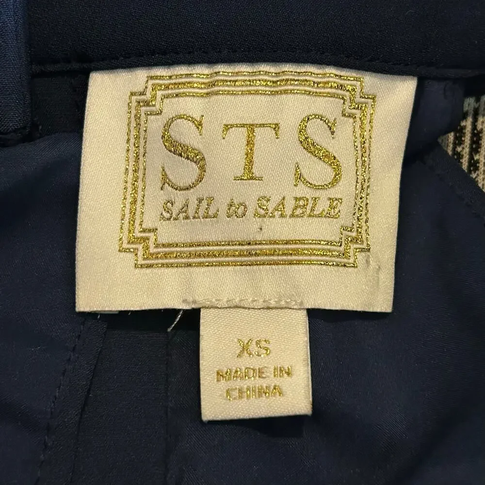 Sail to‎ Sable STS Dress Sz XS Vintage 50s 60s Inspired Trapeze Navy Blue Button